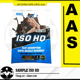 Gói thử Sample sữa tăng cơ bắp Bpi Bpisports ISO HD 100% PURE ISOLATE PROTEIN 1 lần dùng (32gram) Authentic 100%