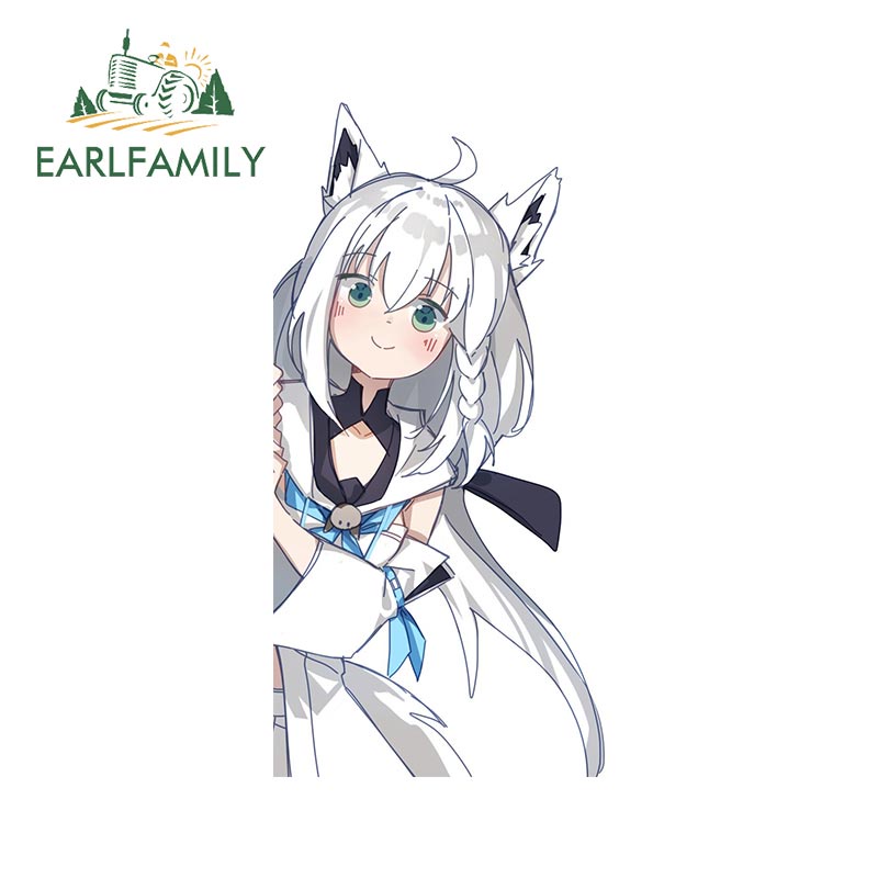Earlfamily Hình Dán anime fubuki hololive 13cm Sáng Tạo Chống Trầy Trang Trí Xe Lướt Sóng