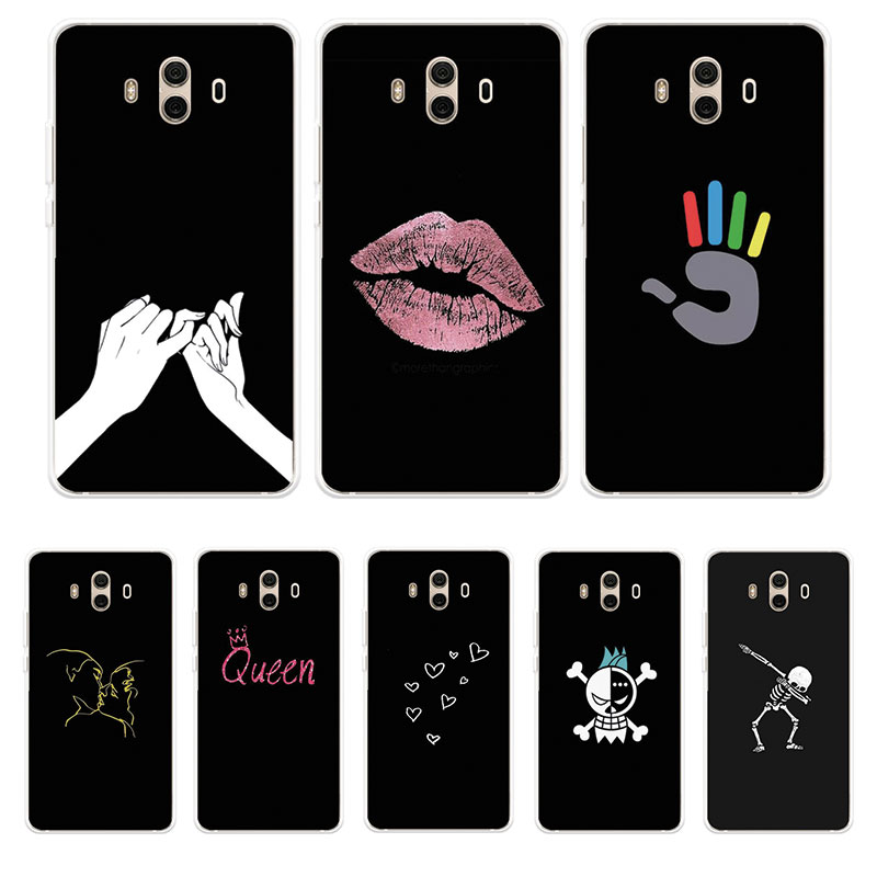 Ốp Lưng Huawei Mate 9 10 Mate9 Pro Mate10 Lite TPU mềm Case Cá tính đen tuyền