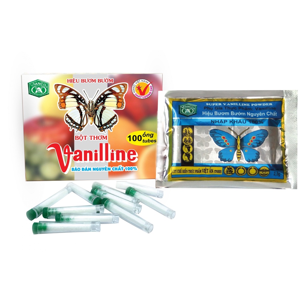 Vani bột hiệu con bướm (hộp 100 ống) thơm lừng