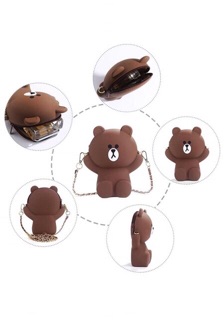 COMBO 10 TÚI GẤU BROWN SILICON 2 DÂY(sỉ 61k)