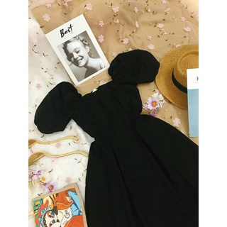 Đầm Midi cổ vuông tay phồng (Oak Dress)