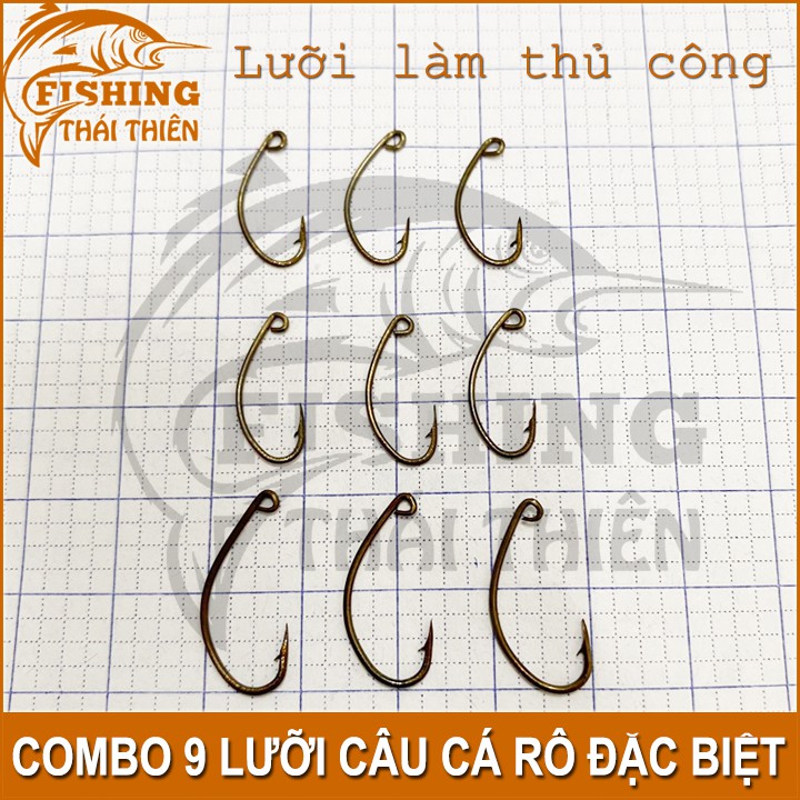 Combo 9 lưỡi câu cá rô đặc biệt làm thủ công