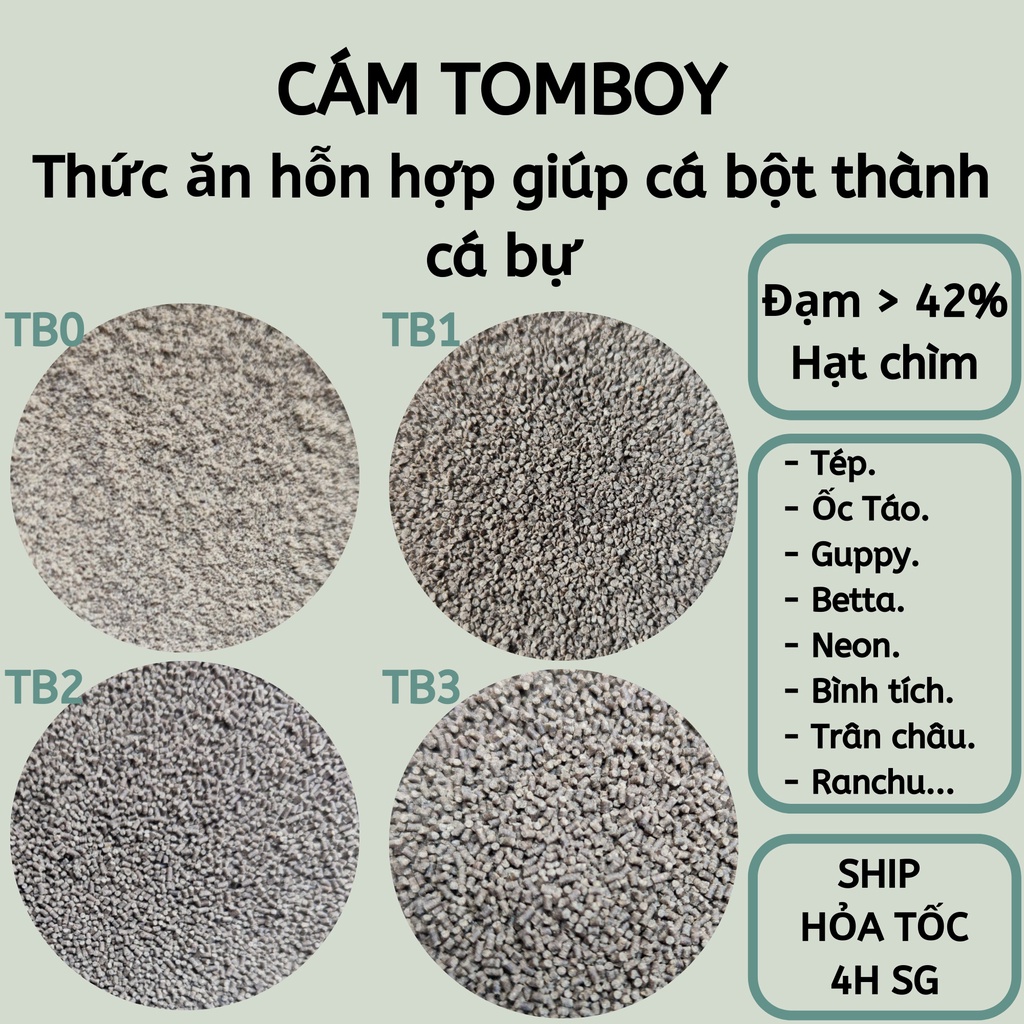 100gr Thức ăn TB1 cho cá 7 màu, guppy, betta, tôm tép cảnh