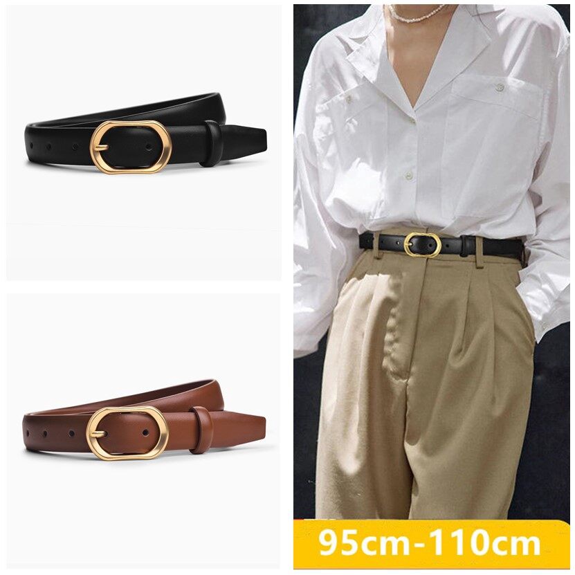 Thắt Lưng Da Khóa Kim Loại Thời Trang Cho Nữ