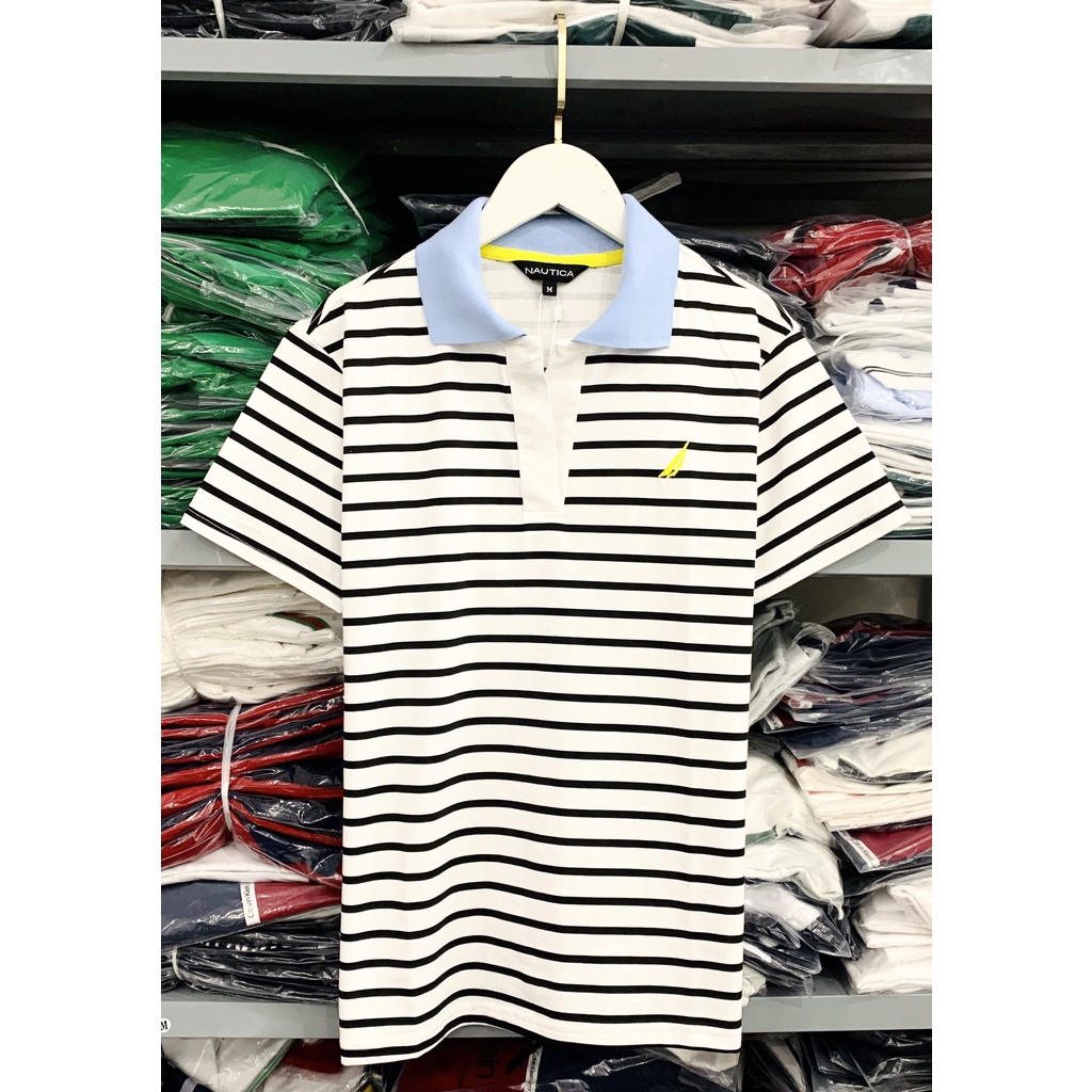[HÌNH THẬT] ÁO THUN CỔ TRỤ HỌA TIẾT SỌC VNXK   - COTTON CÁ SẤU 100%