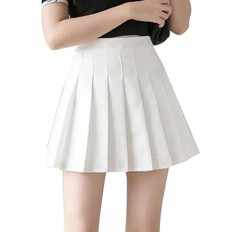 Chân Váy Xòe Chữ A Lưng Cao Màu Trơn Thời Trang Cho Nữ