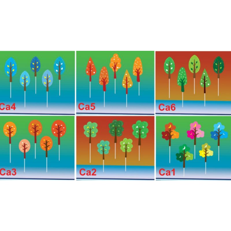 Set cắm rừng cây lá cây trang trí bánh kem, que cắm cây