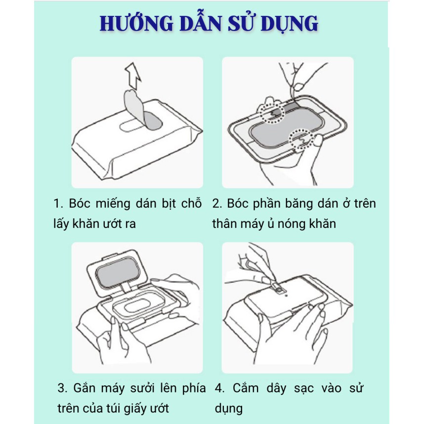 Máy ủ ấm khăn ướt dùng lau cho bé - Xanh dương