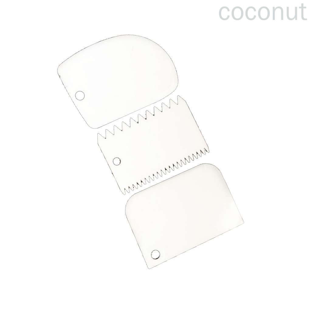 3 cái nhựa có thể tái sử dụng nhiều màu sắc đa chức năng không đều đặn Cạnh răng tự làm Bộ dụng cụ cạo kem Bộ dụng cụ làm khuôn bánh