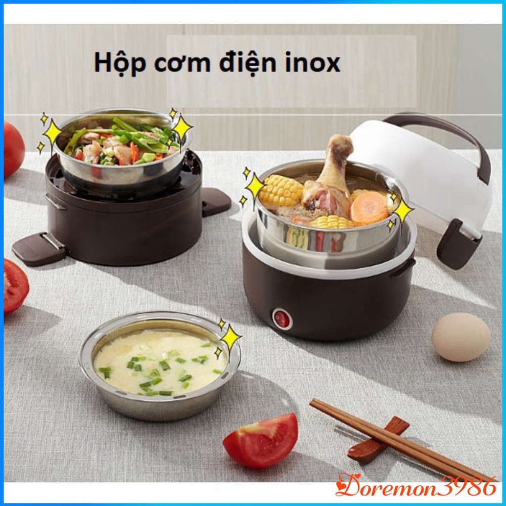 [XẢ KHO] Hộp Cơm Giữ Nhiệt 3 Tầng Hâm Nóng Thức Ăn Cắm Điện Bằng Inox Star Hot Lunch Box