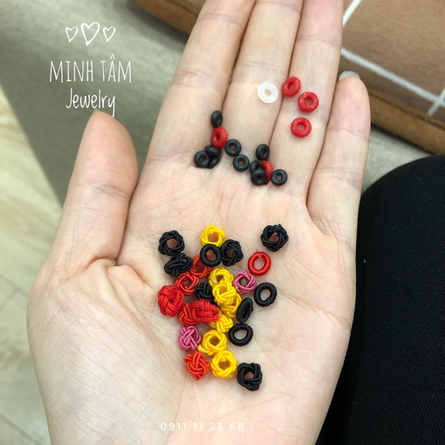 Chặn cao su vòng charm Chặn vải vòng dây tết may mắn-1 Set 2 chiếc