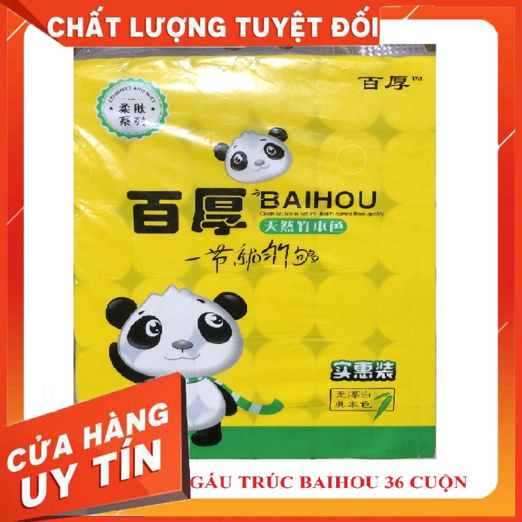 [HOT] 36 CUỘN GIẤY GẤU TRÚC ĐA NĂNG SIÊU DAI BAIHU (HÀNG CHUẨN GIÁ ĐẸP)