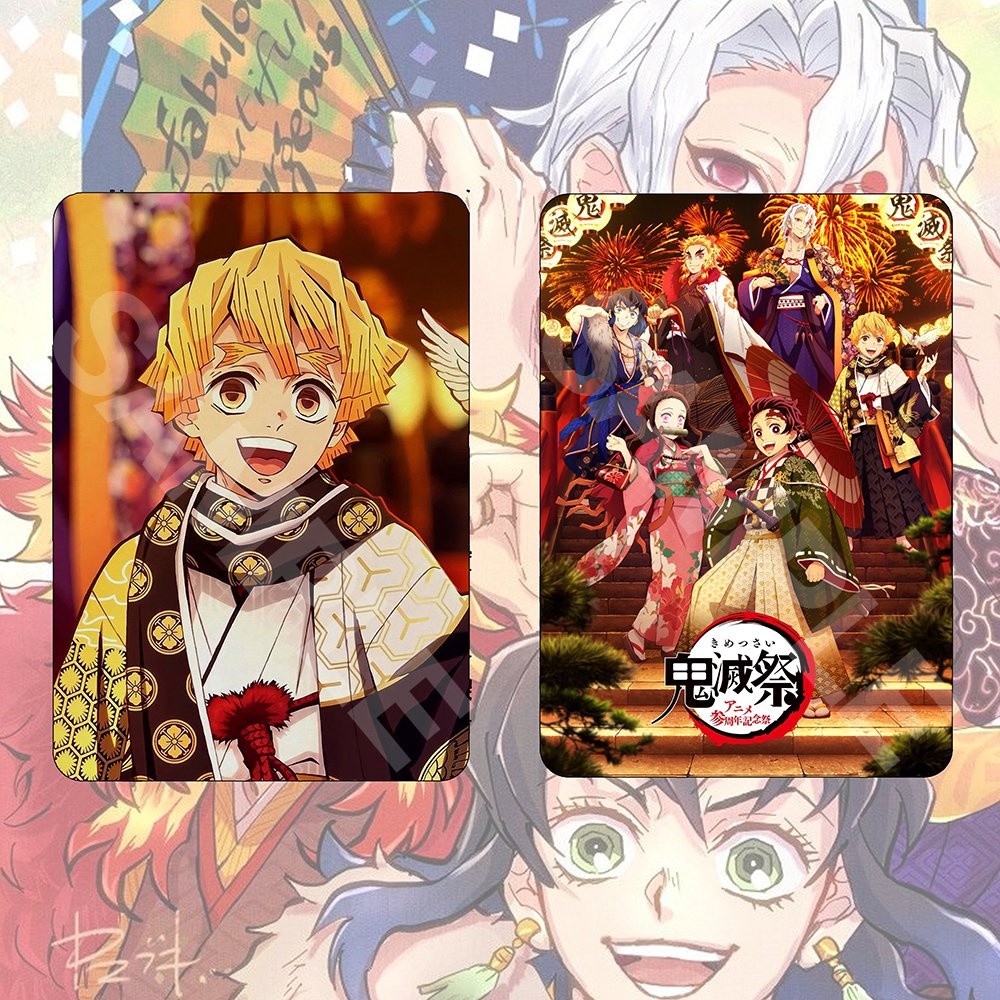 (1 tấm) Ảnh card bo góc in hình KIMETSU NO YAIBA ver 3rd Anniversary Thanh Gươm Diệt Quỷ thẻ bo viền 5*8cm #