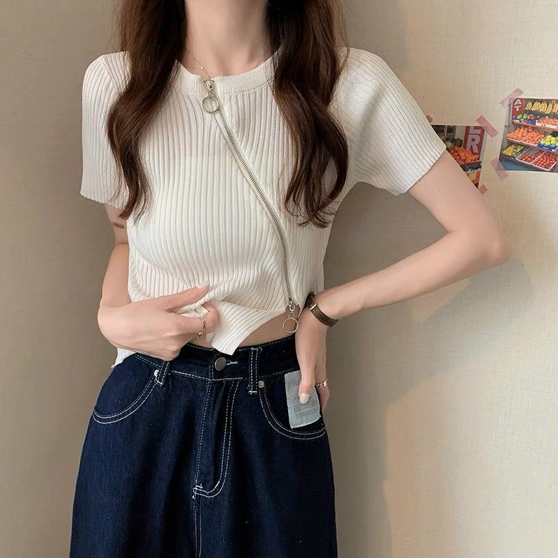 Áo len khóa chéo hàng QC