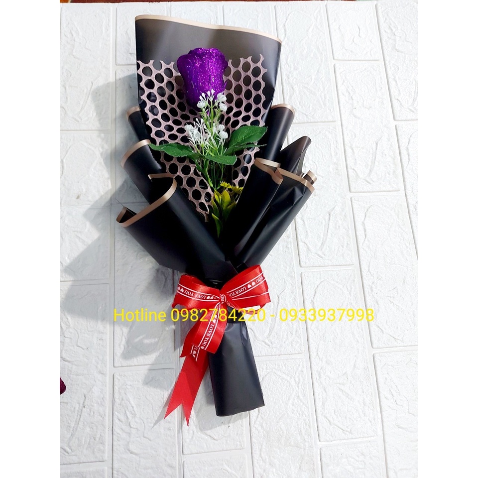 Bó hoa sáp 1 bông Linh Xù Shop HS04 quà lưu niệm, kỷ niệm, sinh nhật, quà tặng mẹ