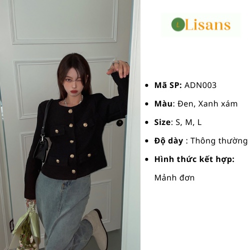 Áo dạ ngắn nữ tweed Hàn Quốc ADN004