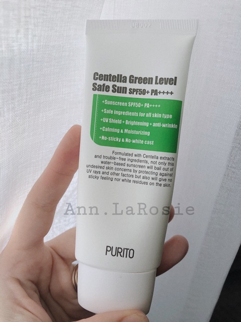 KEM CHỐNG NẮNG PURITO CENTELLA GREEN LEVEL SAFE SUN SPF+ PA++++ CHUẨN AUTH, KÈM BILL US (hình shop tự chụp)