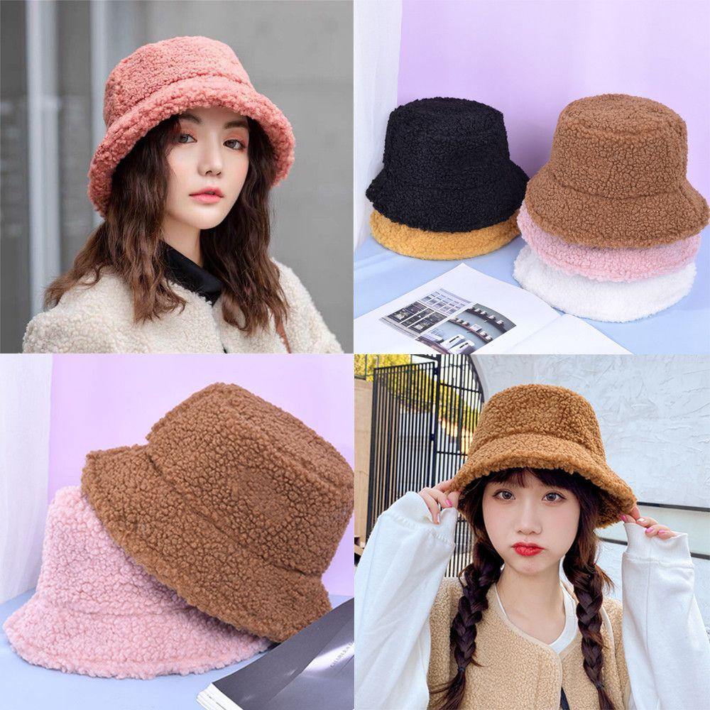 NIUYOU Mũ Bucket Lông Giả Mềm Mại Giữ Ấm Dành Cho Nữ