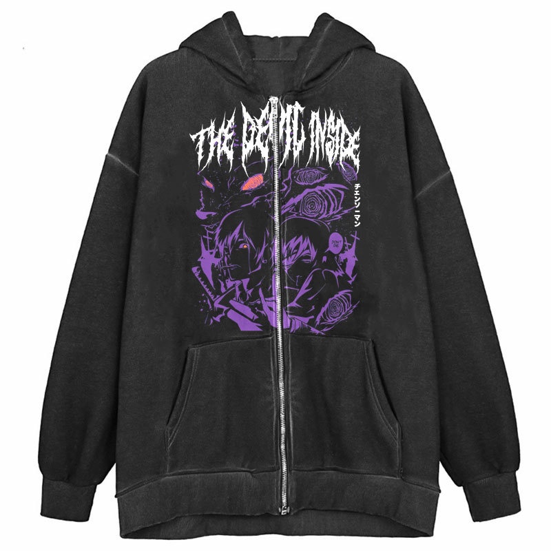 Áo Hoodie Có Khóa Kéo In Hình Hoạt Hình Phong Cách Retro Thời Trang Mùa Đông Dành Cho Nữ
