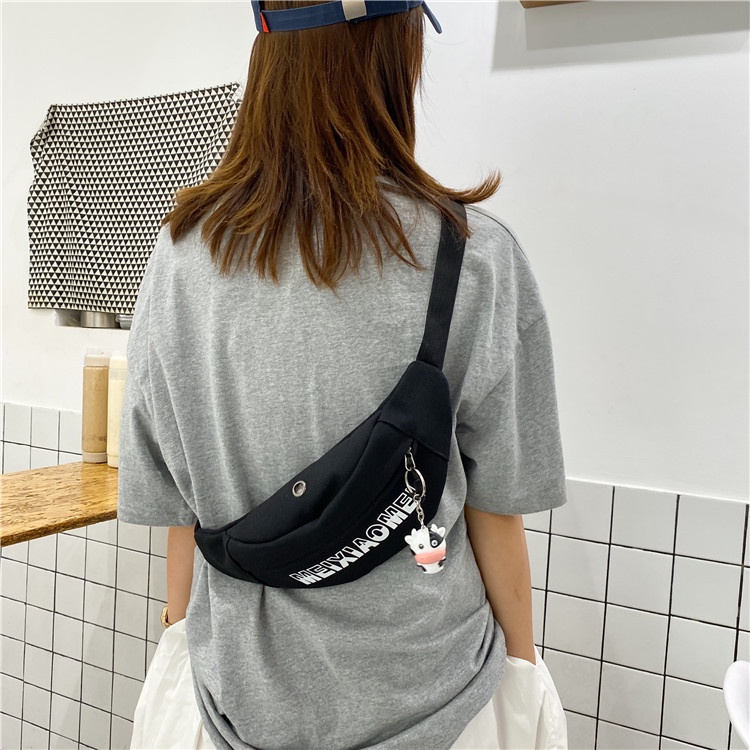 Túi Đeo Chéo Ngực Vải Canvas Thời Trang Cá Tính Trẻ Trung