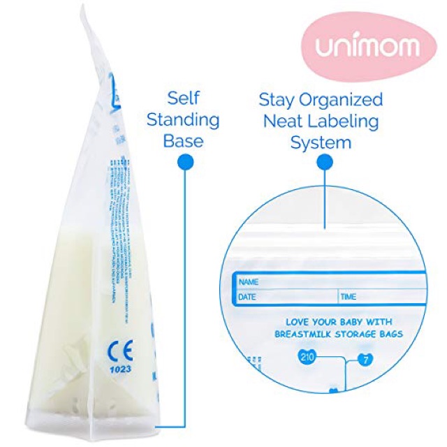 Hộp 30 Túi trữ sữa mẹ Unimom Compact không có BPA 210ml