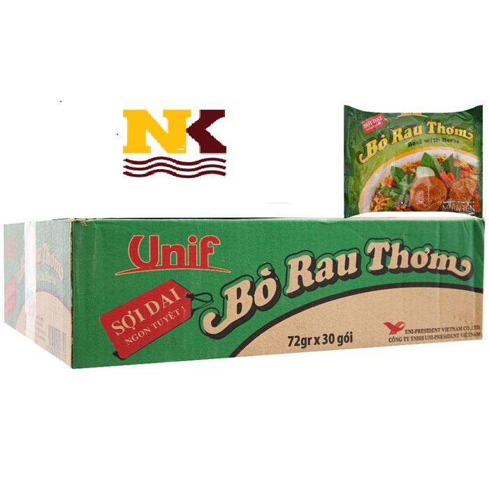[Mã GROXUAN1 giảm 8% đơn 150K] Mì Unif bò rau thơm gói 72g x 30 gói | BigBuy360 - bigbuy360.vn