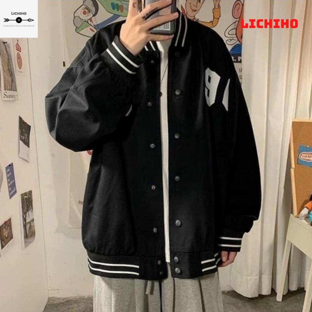 Áo khoác bomber unisex form rộng 8090 AKD04 LICHIHO chất liệu dù 2 lớp hottrend nam nữ chất lượng rẻ đẹp