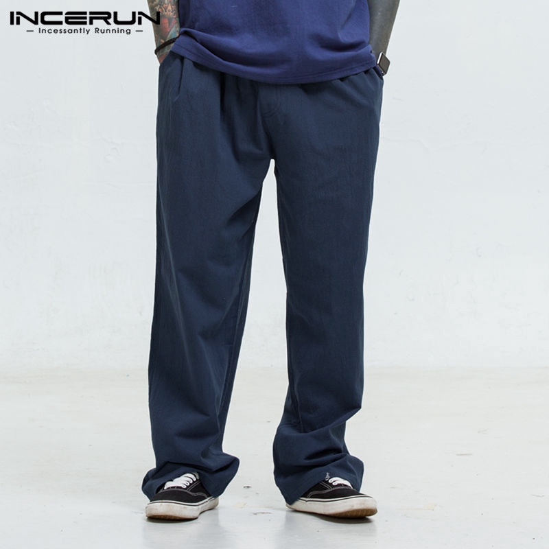 INCERUN Mens Casual Linen Oversize Vintage Yoga Pants | BigBuy360 - bigbuy360.vn
