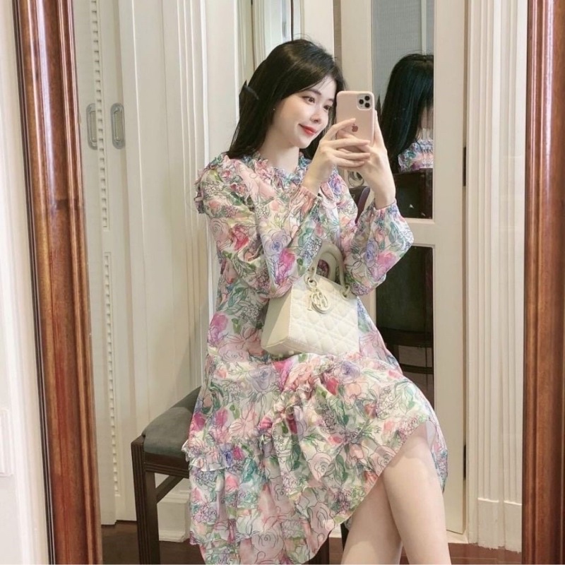 VÁY HOA TƠ 2 LỚP | DuongHuong Clothes
