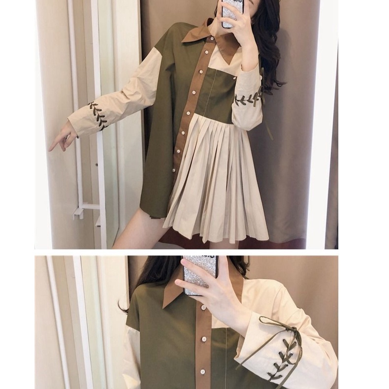 Áo sơ mi tay dài phong cách retro Hồng Kông thời trang mùa xuân 2022 cho nữ