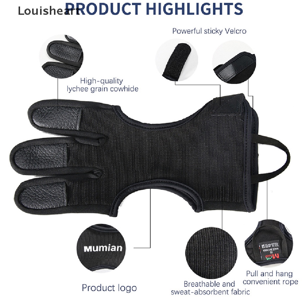 Găng Tay Bắn Cung Louisheart 3 Thoáng Khí Bảo Vệ Ngón Tay Sự Bảo Vệ