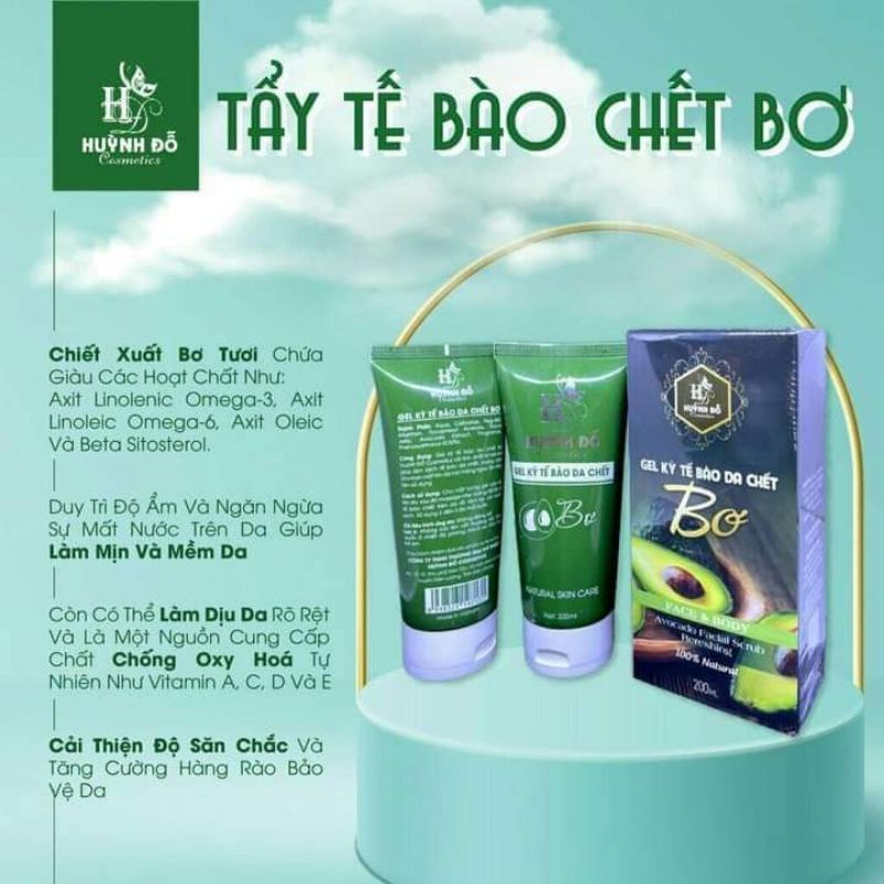 gel tẩy tế bào chết bơ Huỳnh đỗ
