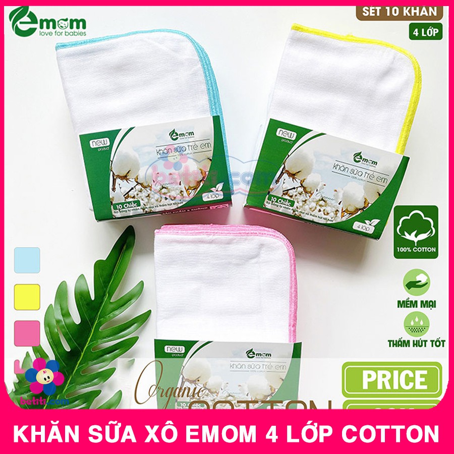 Khăn Sữa EMOM 4 Lớp Xô Cotton Cao Cấp