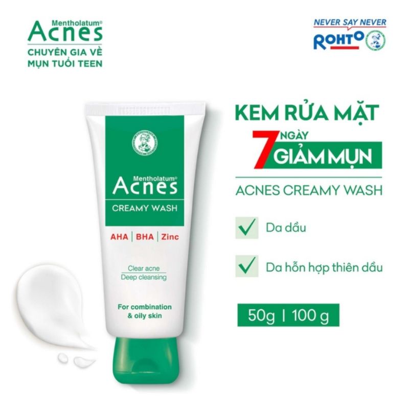 Kem rửa mặt ngăn ngừa mụn Acnes Creamy Wash 100g