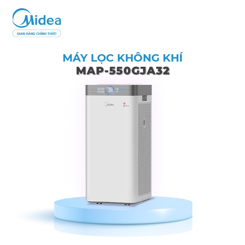 Máy lọc không khí 38W Midea MAP-550GJA32 (Diệt Khuẩn, Phòng 70m2) - Hàng chính hãng bảo hành điện tử 1 năm