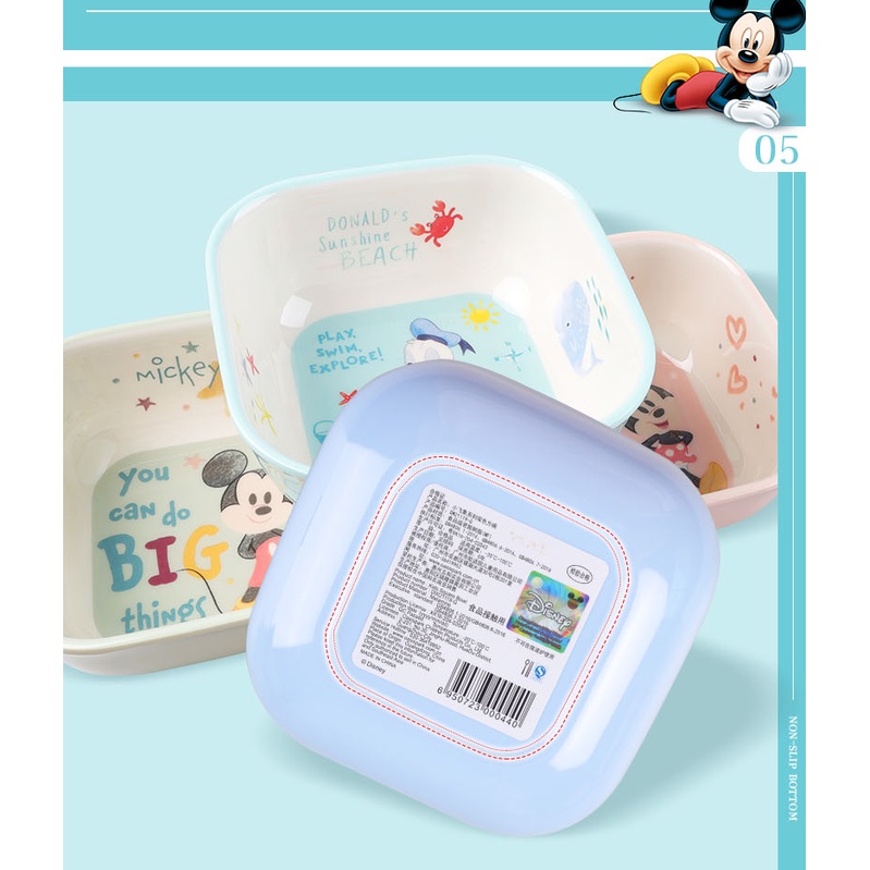 Chén Melamine vuông 2 màu Disney