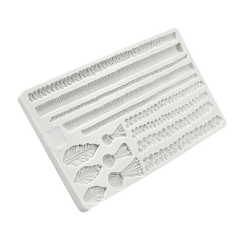 Aoto Khuôn Silicone Làm Kẹo Đường Trang Trí Bánh Hình Dây Gai Dầu Tua Rua DIY
