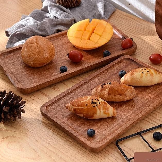 Khay đựng bằng gỗ keo hình chữ nhật đa năng chất lượng cao