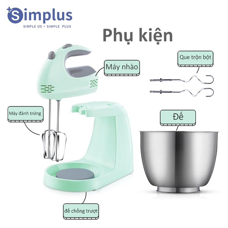 Máy đánh trứng để bàn cầm tay đa năng loại nhỏ gia đình, trộn, nướng, nhào, đánh kem, máy đa năng