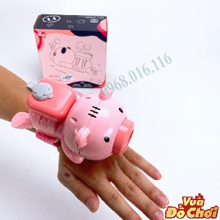Máy Thổi Bong Bóng Xà Phòng Đeo Tay Hình Con Heo Ngộ Nghĩnh