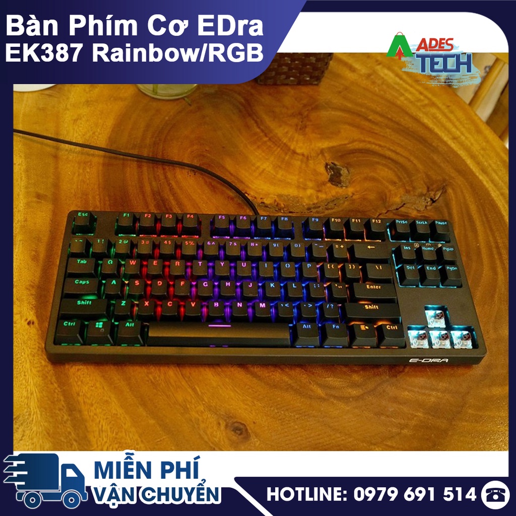 Bàn Phím Cơ EDRA EK387 V2 / Rainbow | Bàn Phím Cơ USB Huano Switch