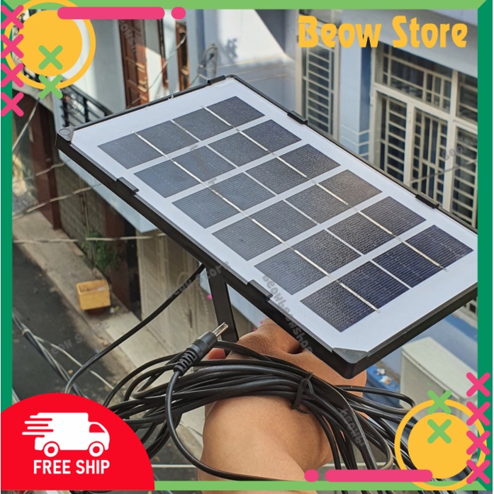 Tấm Pin Năng Lượng Mặt Trời 6V 4W Mới 100%. Dây 5m, khung sắt, ốc vít, tắc kê