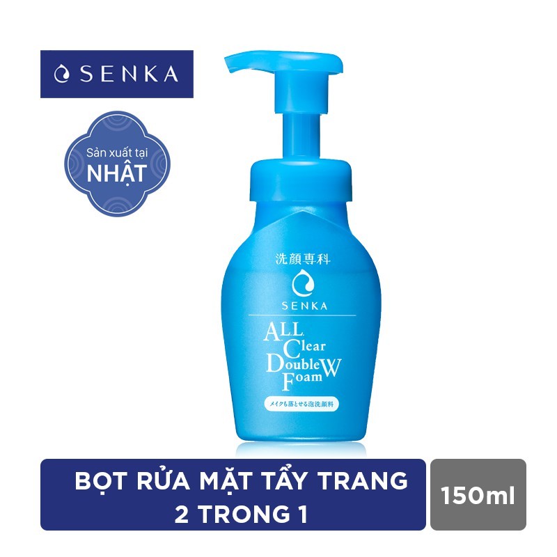 [HB Gift] Bọt Rửa Mặt Tẩy Trang 2 Trong 1 SENKA A.L.L Clear DoubleW Foam 150ml_16216