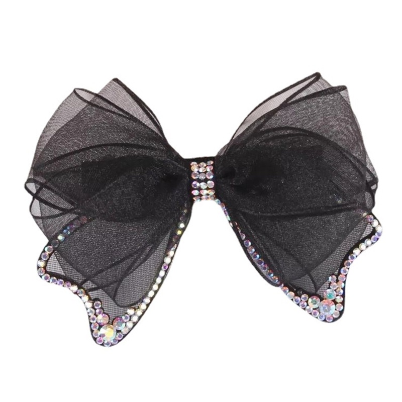 Kẹp Tóc Nơ Vải Lưới Đính Đá Phong Cách Lolita Dễ Thương