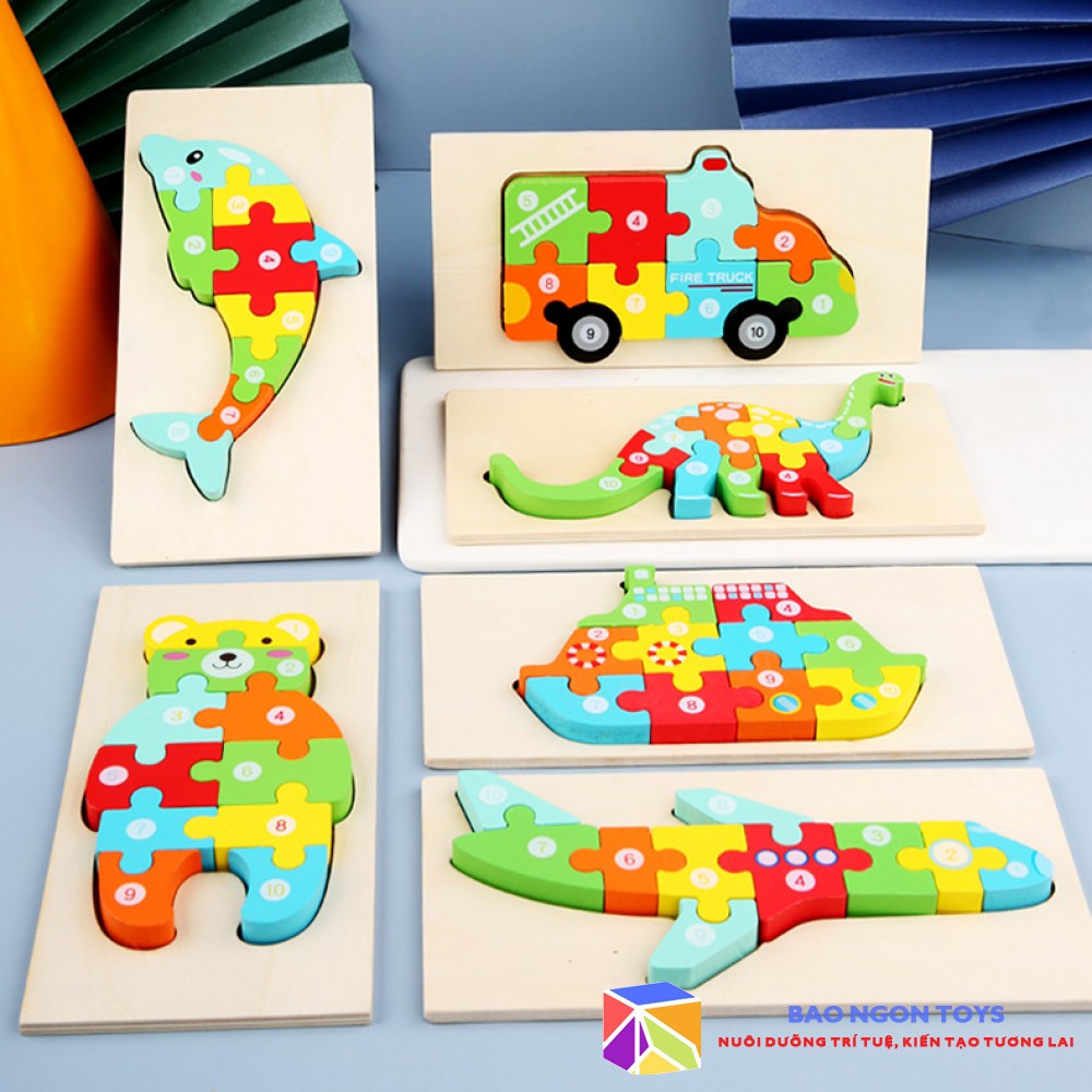 ĐỒ CHƠI GHÉP HÌNH THEO SỐ THỨ TỰ MONTESSORI GIÚP BÉ RÈN LUYỆN TƯ DUY VÀ LÀM QUEN CÁC CON SỐ- BAO NGON TOYS