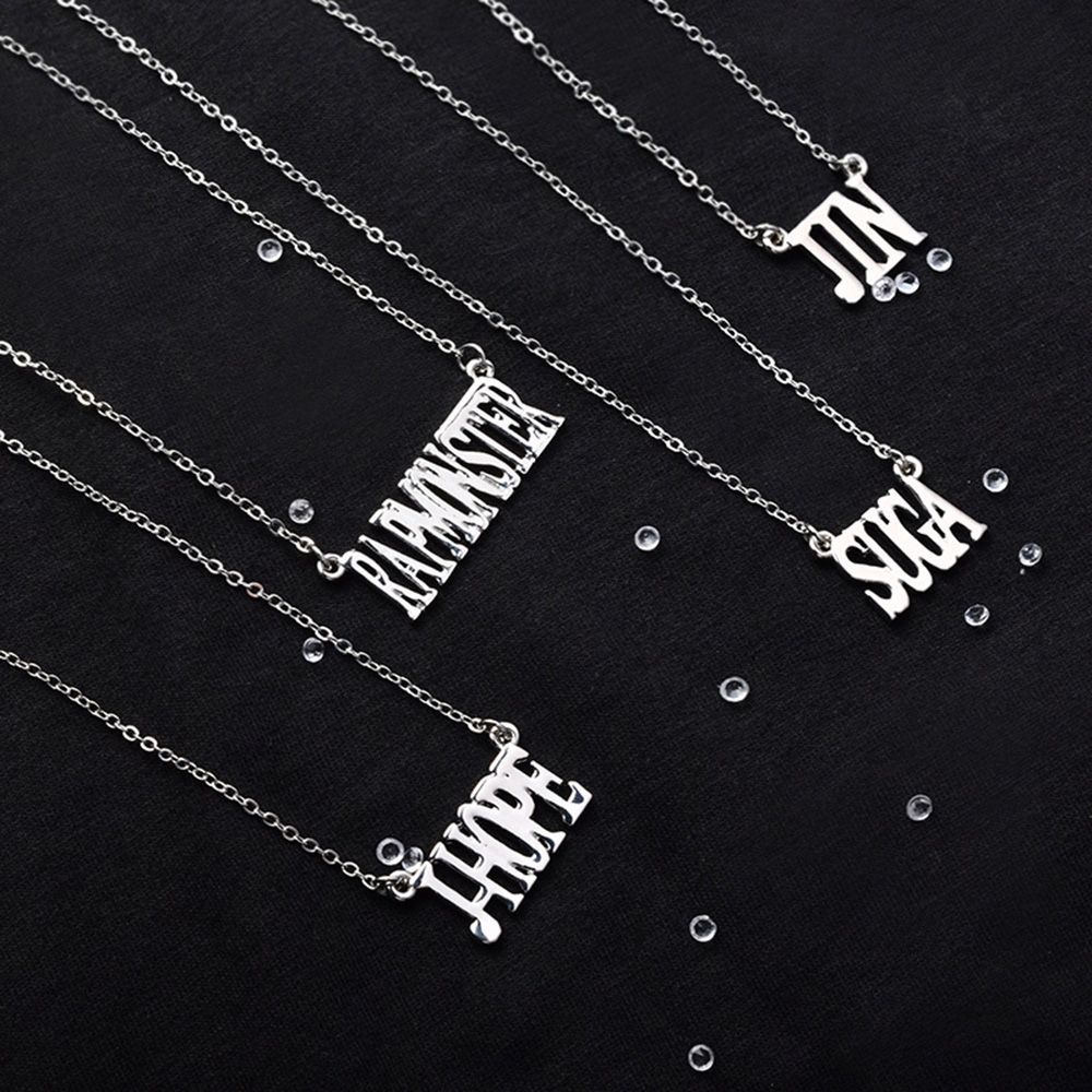 Vòng cổ hợp kim mặt chữ RAP KPOP BTS Suga J-Hope KOOK V JIN Jimin Bangtan Boys độc đáo