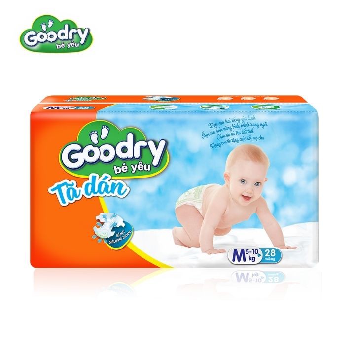 Tã dán Goodry M28/S32 - Công nghệ Nhật Bản, Màng đáy thoáng khí 100% ngăn ngừa hăm tã