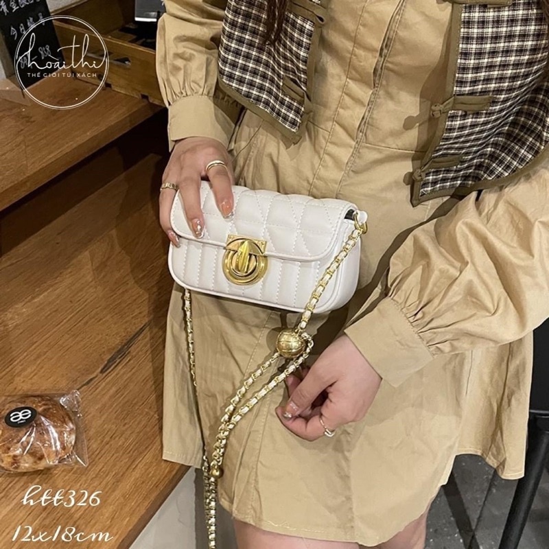 Túi đeo chéo da trần dây chuông siêu đẹp
