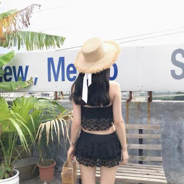 BỘ BƠI REN 2 MẢNH ĐEN VÀ HỒNG M3002 CHO NỮ | BigBuy360 - bigbuy360.vn